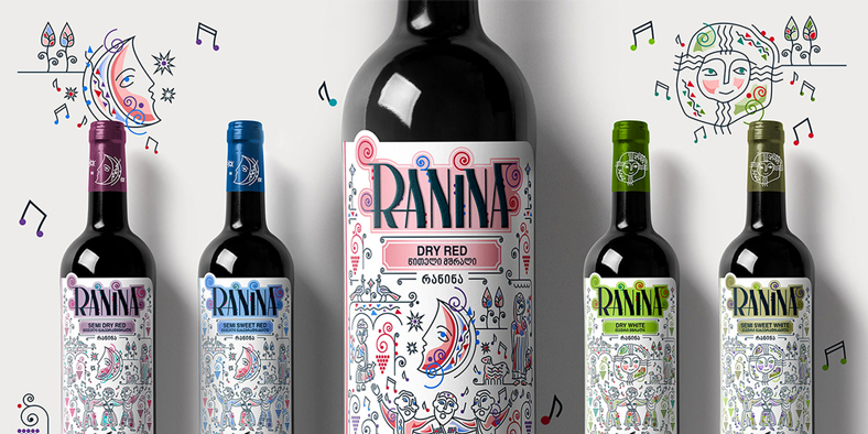 Self-adhesive label design for the RANINA brand