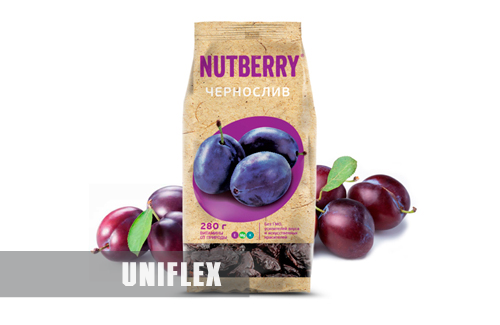 Gusseted bag for dried fruit