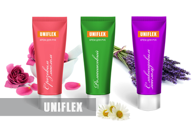 Uniflex hand cream label