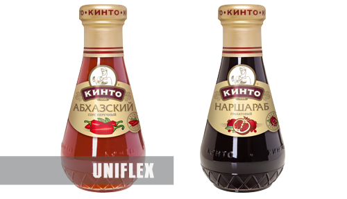 Self-adhesive labels for Kinto sauces