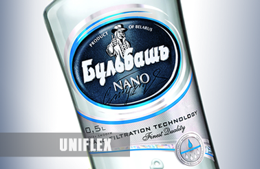 Self-adhesive label for vodka